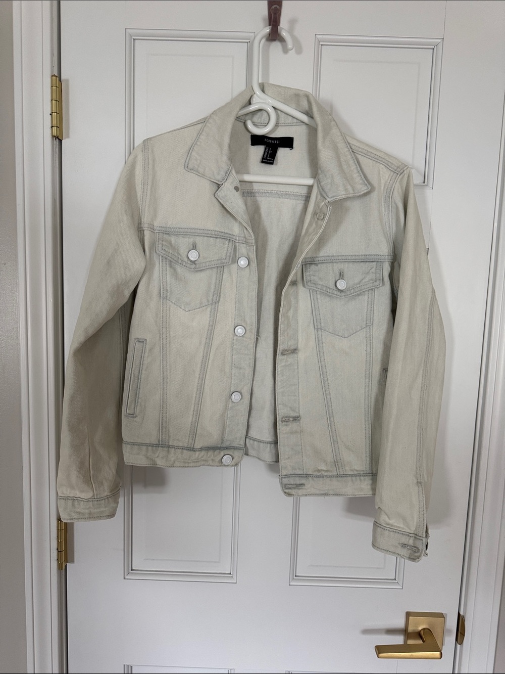 Forever 21 Light Gray Denim Jeans Jacket